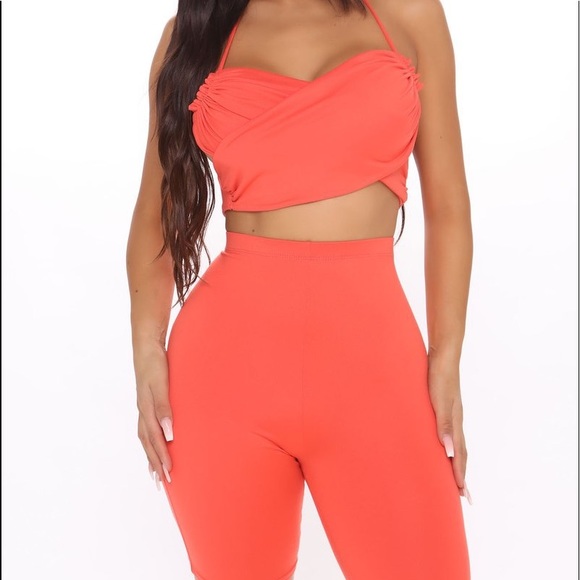 Biker Short Set-Coral - Picture 5 of 6